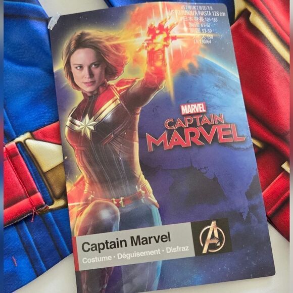 Disney Captain Marvel Costume Tweens NWT Girls Superhero Fancy Deluxe Halloween - Picture 3 of 16